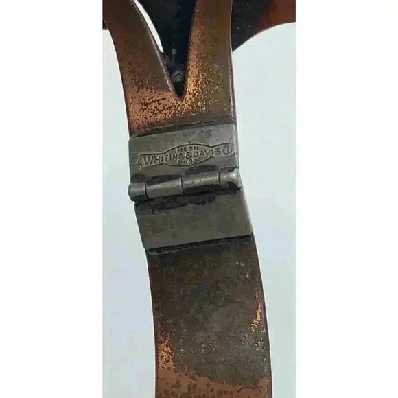 Vintage Whiting Davis Copper Hinged Bangle Bracelet Southwest Style Leaves - Picture 7 of 12